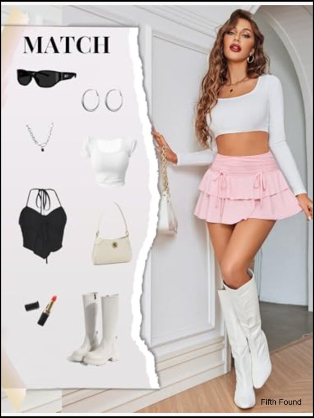 High Waisted Mini Skirt with Ruffle Layers, Stretchy Nylon Blend, Y2K Style - Picture 3 of 7